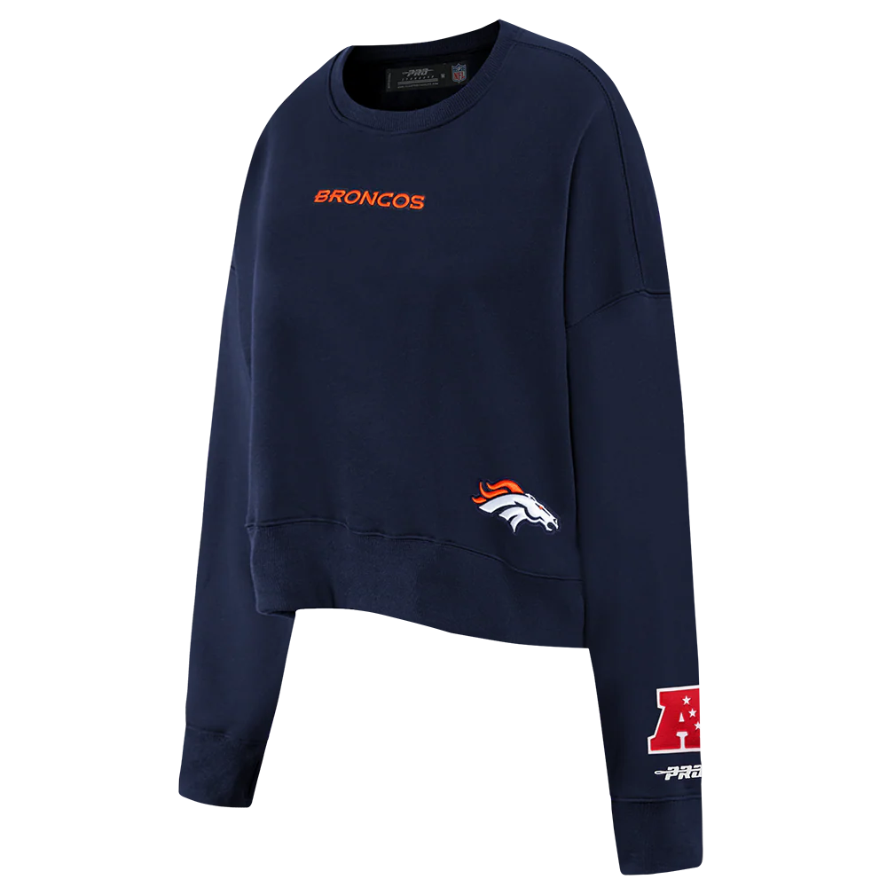 NFL DENVER BRONCOS WINGSPAN WOMEN'S FLC CREWNECK (MIDNIGHT NAVY) - Image 6