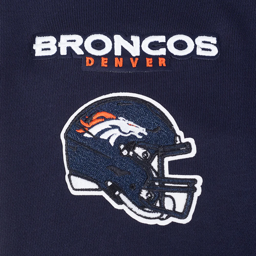 NFL DENVER BRONCOS CLASSIC WOMEN'S FLEECE CROPPED PULLOVER HOODIE (MIDNIGHT NAVY) - Image 5