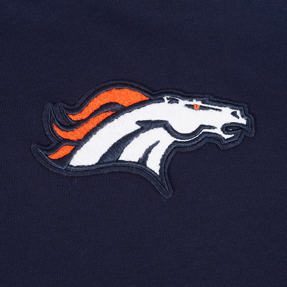 NFL DENVER BRONCOS CLASSIC WOMEN'S FLEECE CROPPED PULLOVER HOODIE (MIDNIGHT NAVY) - Image 6