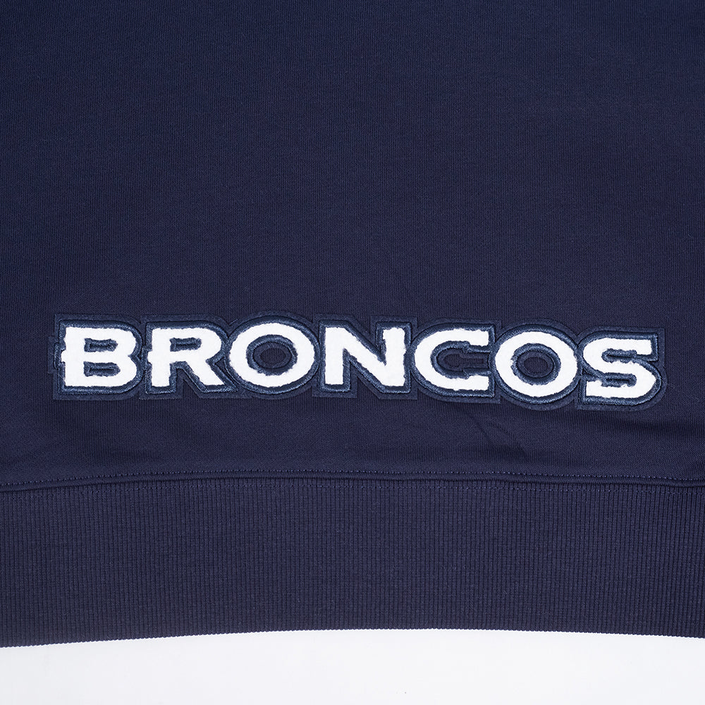 NFL DENVER BRONCOS CLASSIC WOMEN'S FLEECE CROPPED PULLOVER HOODIE (MIDNIGHT NAVY) - Image 7