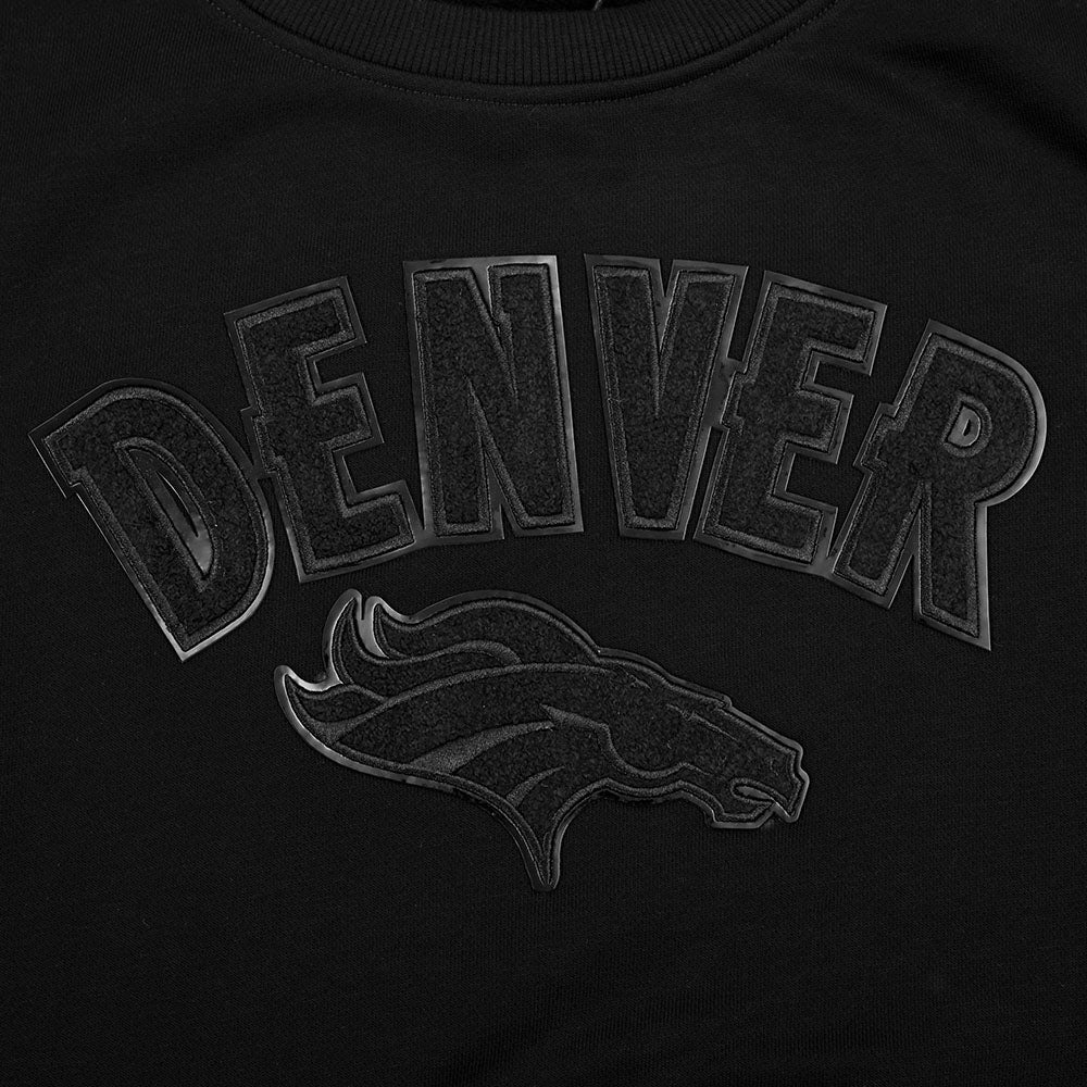 NFL DENVER BRONCOS TRIPLE BLACK WOMEN'S FLC CREWNECK (TRIPLE BLACK WOMEN'S) - Image 10