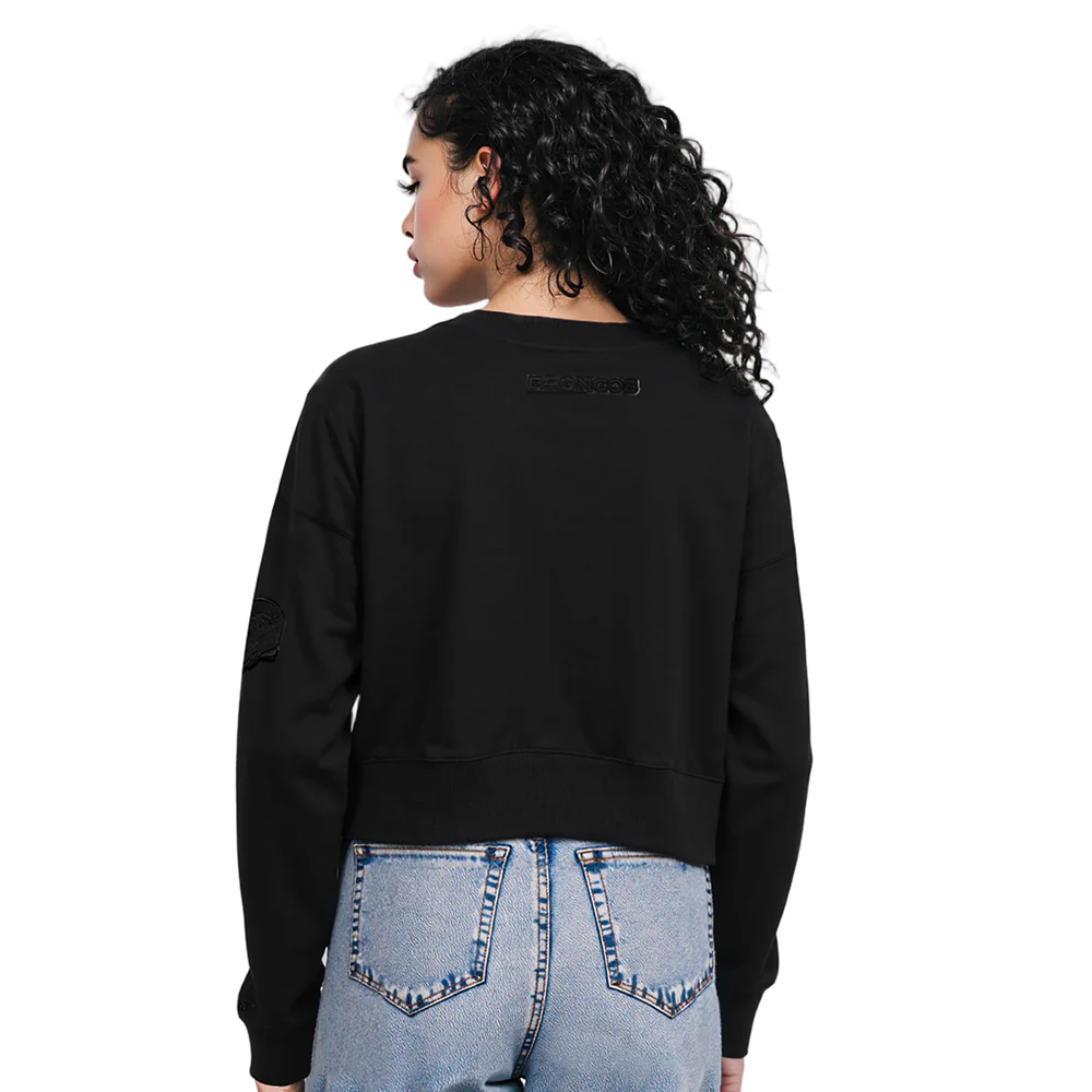 NFL DENVER BRONCOS TRIPLE BLACK WOMEN'S FLC CREWNECK (TRIPLE BLACK WOMEN'S) - Image 2