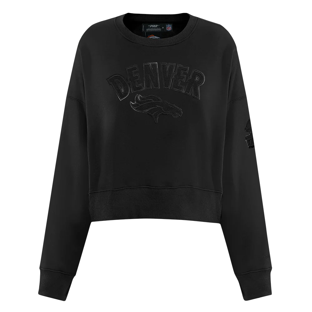 NFL DENVER BRONCOS TRIPLE BLACK WOMEN'S FLC CREWNECK (TRIPLE BLACK WOMEN'S) - Image 3