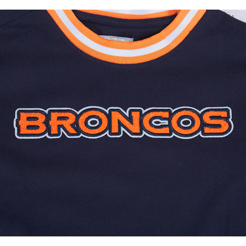 NFL DENVER BRONCOS CLASSIC LITTLE BOYS SHORT SLEEVE STRIPED RIB TEE (MIDNIGHT NAVY/ORANGE) - Image 7