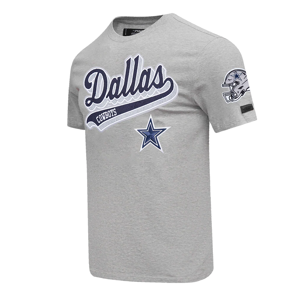 NFL DALLAS COWBOYS SCRIPT TAIL MEN'S   TEE (HEATHER GREY) - Image 2