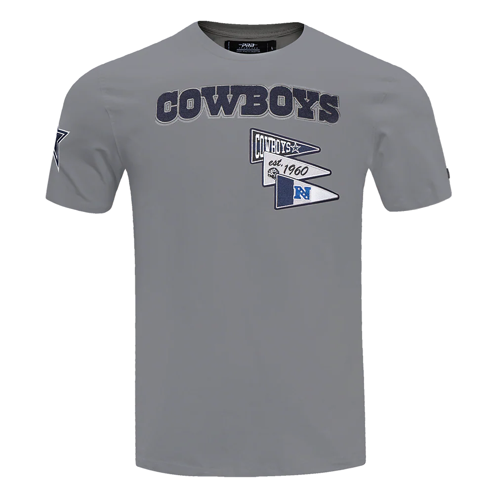 NFL DALLAS COWBOYS TEAM PENNANTS MEN'S WORDMARK   TEE (GRAY)