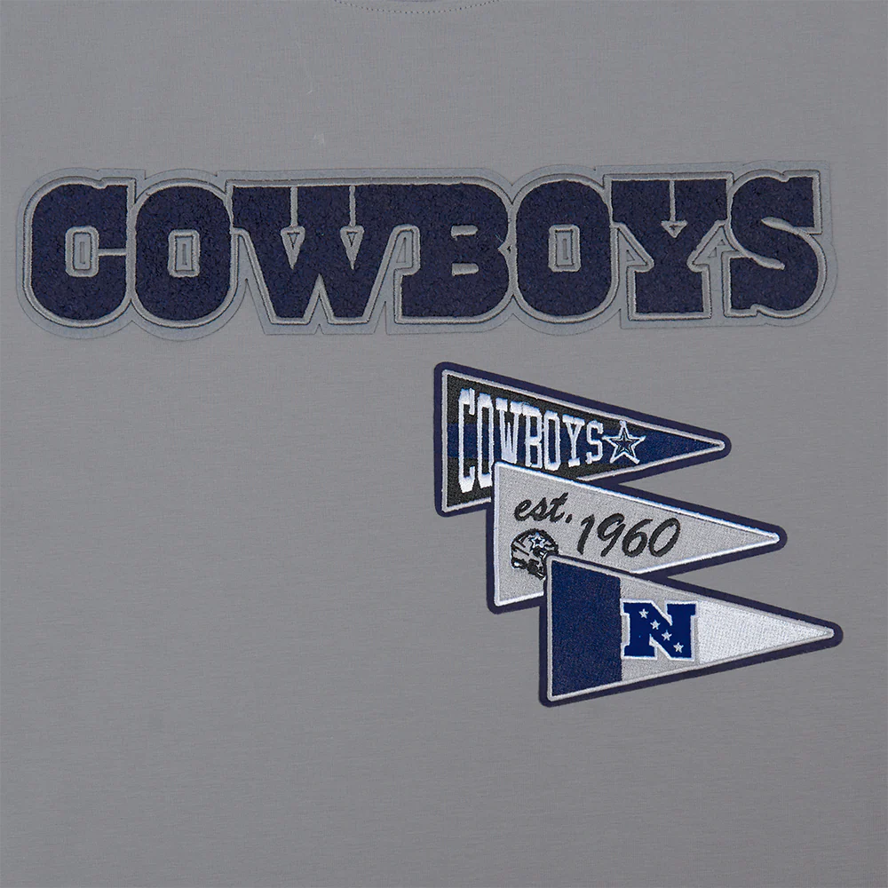 NFL DALLAS COWBOYS TEAM PENNANTS MEN'S WORDMARK   TEE (GRAY) - Image 5