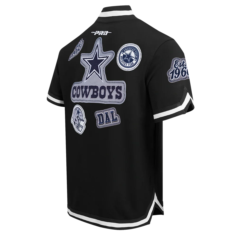 NFL DALLAS COWBOYS DIY PICK STITCH MEN'S DOUBLE KNIT SHORT SLEEVE JACKET (BLACK) - Image 4
