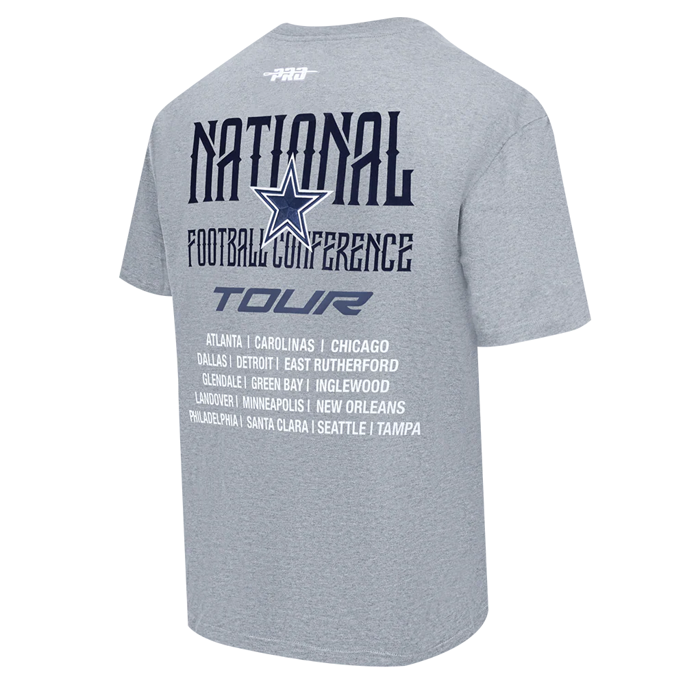 NFL DALLAS COWBOYS CITY TOUR 2.0 MEN'S COTTON JERSEY DROP SHOULDER TEE (DARK HEATHER GRAY) - Image 4