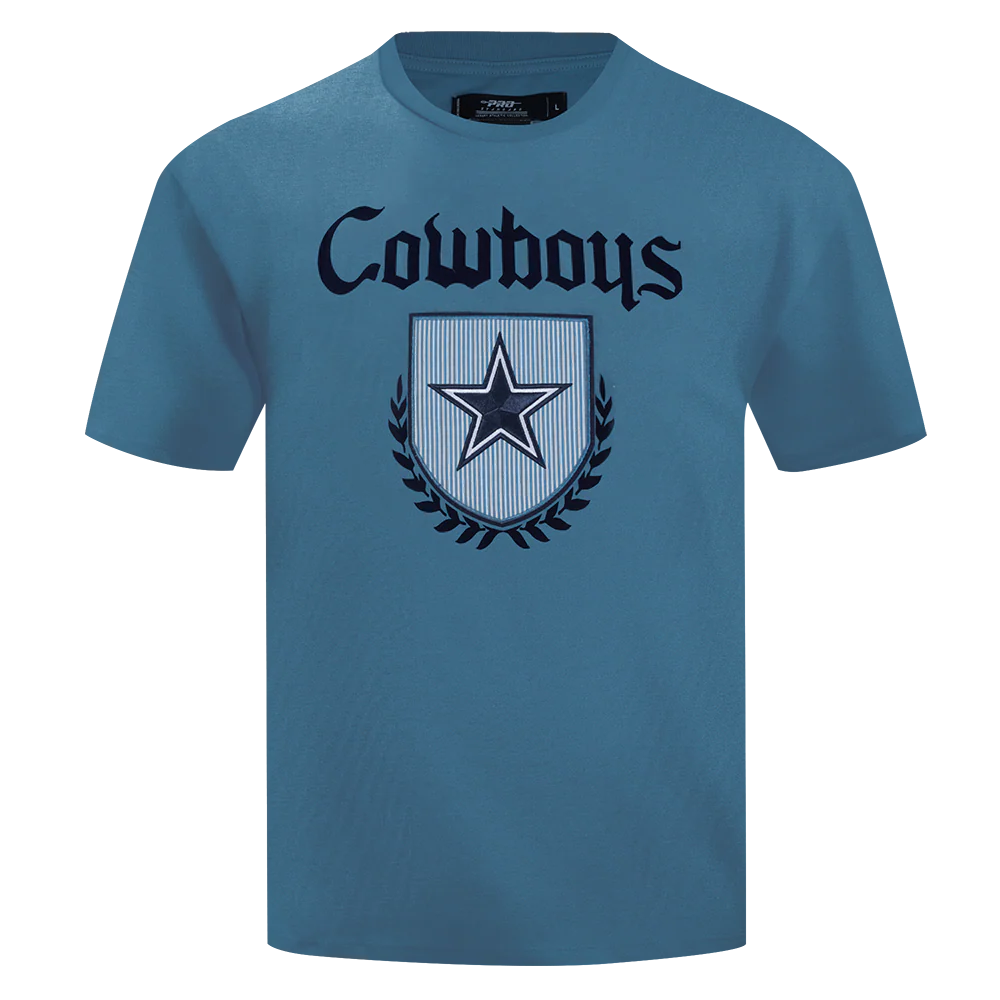 NFL DALLAS COWBOYS COUNTRY CLUB MEN'S COTTON JERSEY DROP SHOULDER TEE (STEEL BLUE)