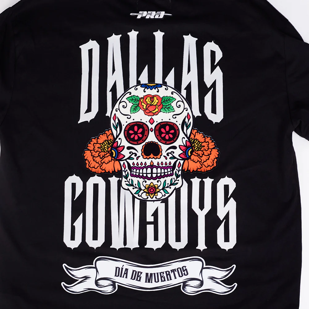 NFL DALLAS COWBOYS RIB CAGE MEN'S COTTON JERSEY DROP SHOULDER TEE (BLACK) - Image 5