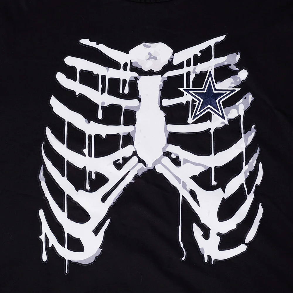 NFL DALLAS COWBOYS RIB CAGE MEN'S COTTON JERSEY DROP SHOULDER TEE (BLACK) - Image 6