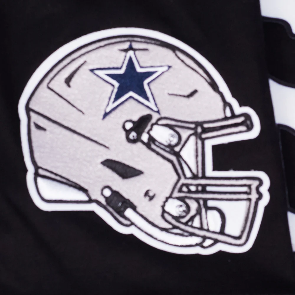 NFL DALLAS COWBOYS RIB CAGE MEN'S COTTON JERSEY DROP SHOULDER TEE (BLACK) - Image 7