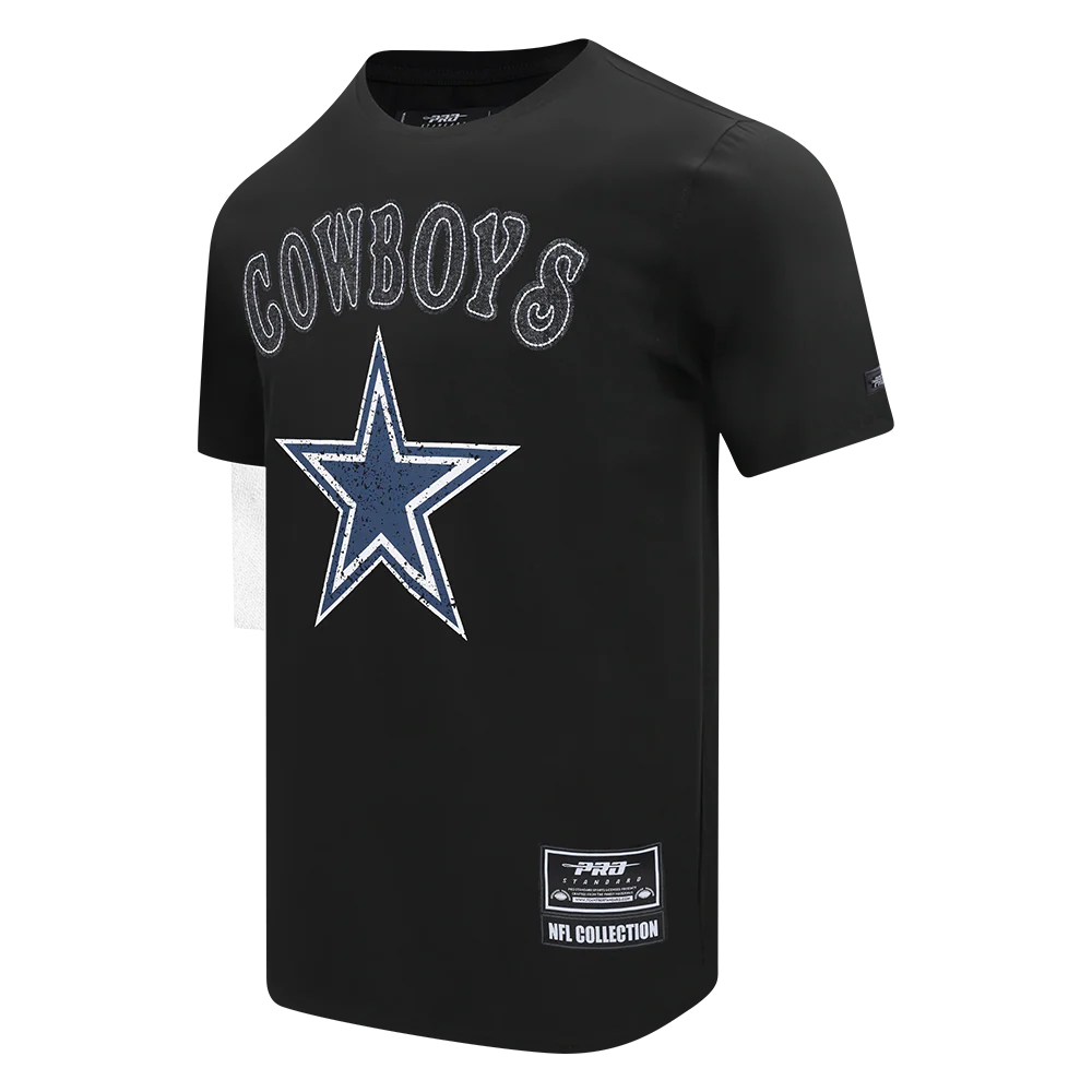 NFL DALLAS COWBOYS REBEL ATHLETICS STACKED LOGO MEN'S SJ TEE (BLACK) - Image 3