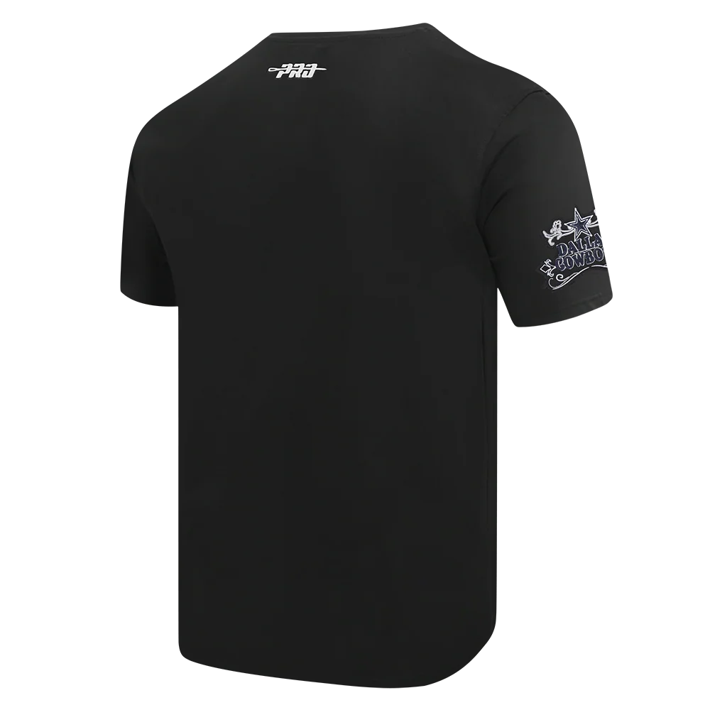 NFL DALLAS COWBOYS REBEL ATHLETICS STACKED LOGO MEN'S SJ TEE (BLACK) - Image 4