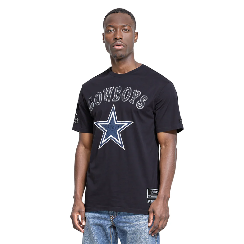 NFL DALLAS COWBOYS REBEL ATHLETICS STACKED LOGO MEN'S SJ TEE (BLACK) - Image 7