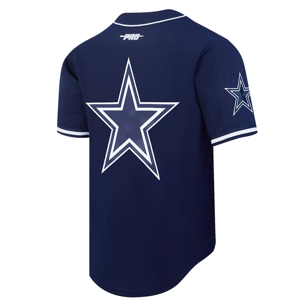 NFL DALLAS COWBOYS CEE DEE LAMB #88 CLASSIC MESH PNN MEN'S MESH BUTTON DOWN SHIRT (MIDNIGHT NAVY) - Image 4