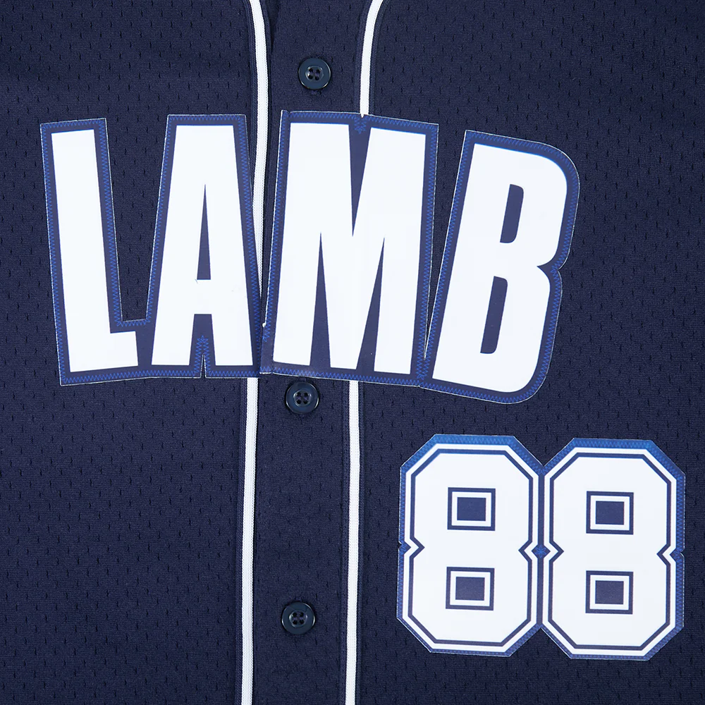 NFL DALLAS COWBOYS CEE DEE LAMB #88 CLASSIC MESH PNN MEN'S MESH BUTTON DOWN SHIRT (MIDNIGHT NAVY) - Image 7