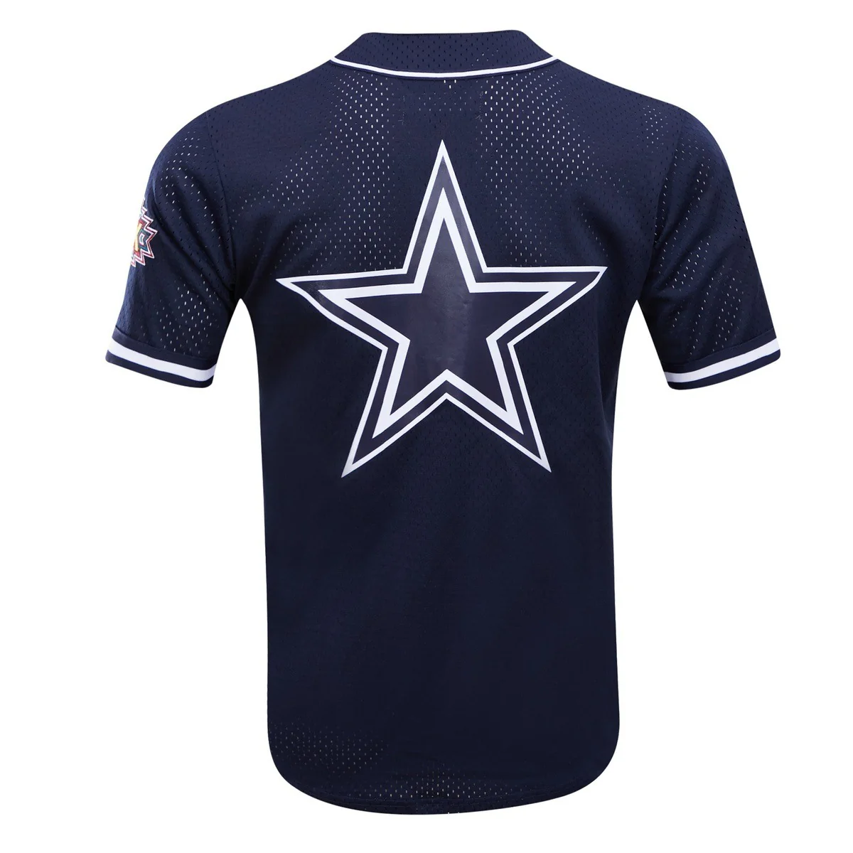 NFL DALLAS COWBOYS LOGO MEN'S MESH BUTTON DOWN JERSEY (MIDNIGHT NAVY) - Image 3