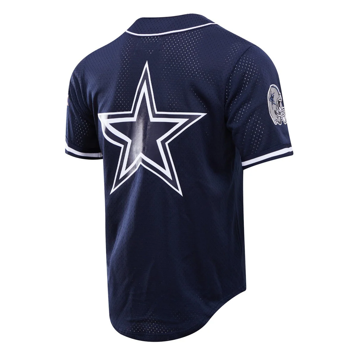 NFL DALLAS COWBOYS LOGO MEN'S MESH BUTTON DOWN JERSEY (MIDNIGHT NAVY) - Image 4