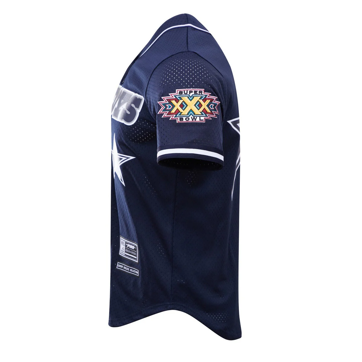 NFL DALLAS COWBOYS LOGO MEN'S MESH BUTTON DOWN JERSEY (MIDNIGHT NAVY) - Image 5
