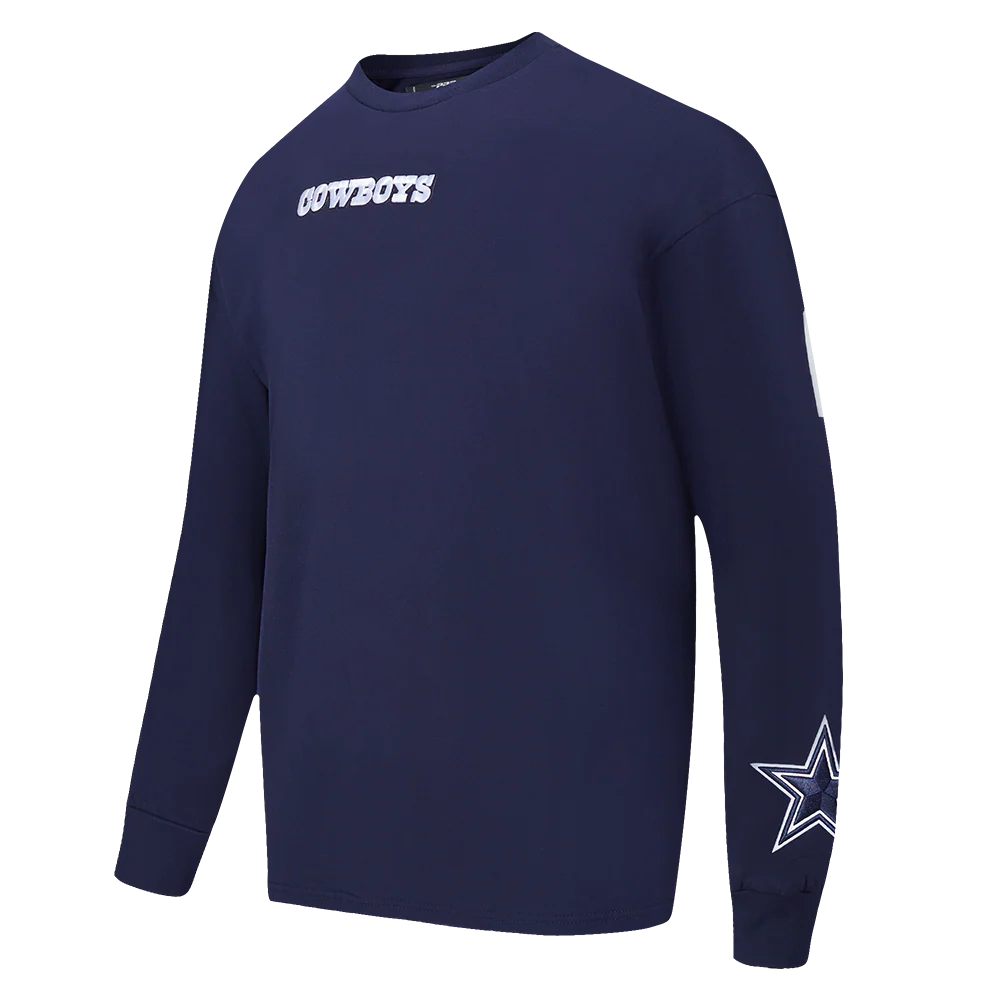 NFL DALLAS COWBOYS WINGSPAN MEN'S DROP SHOULDER LONG SLEEVE TEE (MIDNIGHT NAVY) - Image 4
