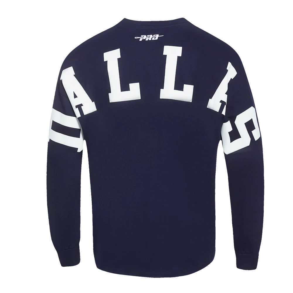 NFL DALLAS COWBOYS WINGSPAN MEN'S DROP SHOULDER LONG SLEEVE TEE (MIDNIGHT NAVY) - Image 5