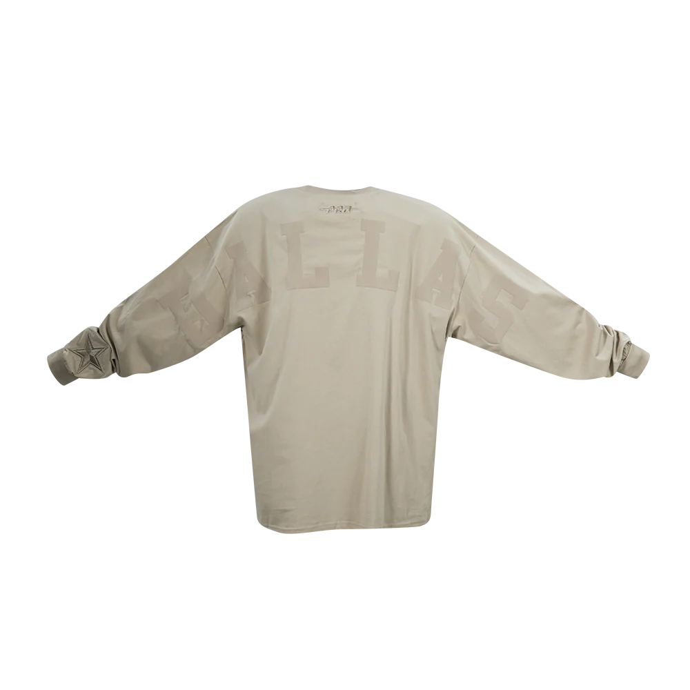 NFL DALLAS COWBOYS WINGSPAN MEN'S DROP SHOULDER LS TEE (TAUPE) - Image 7