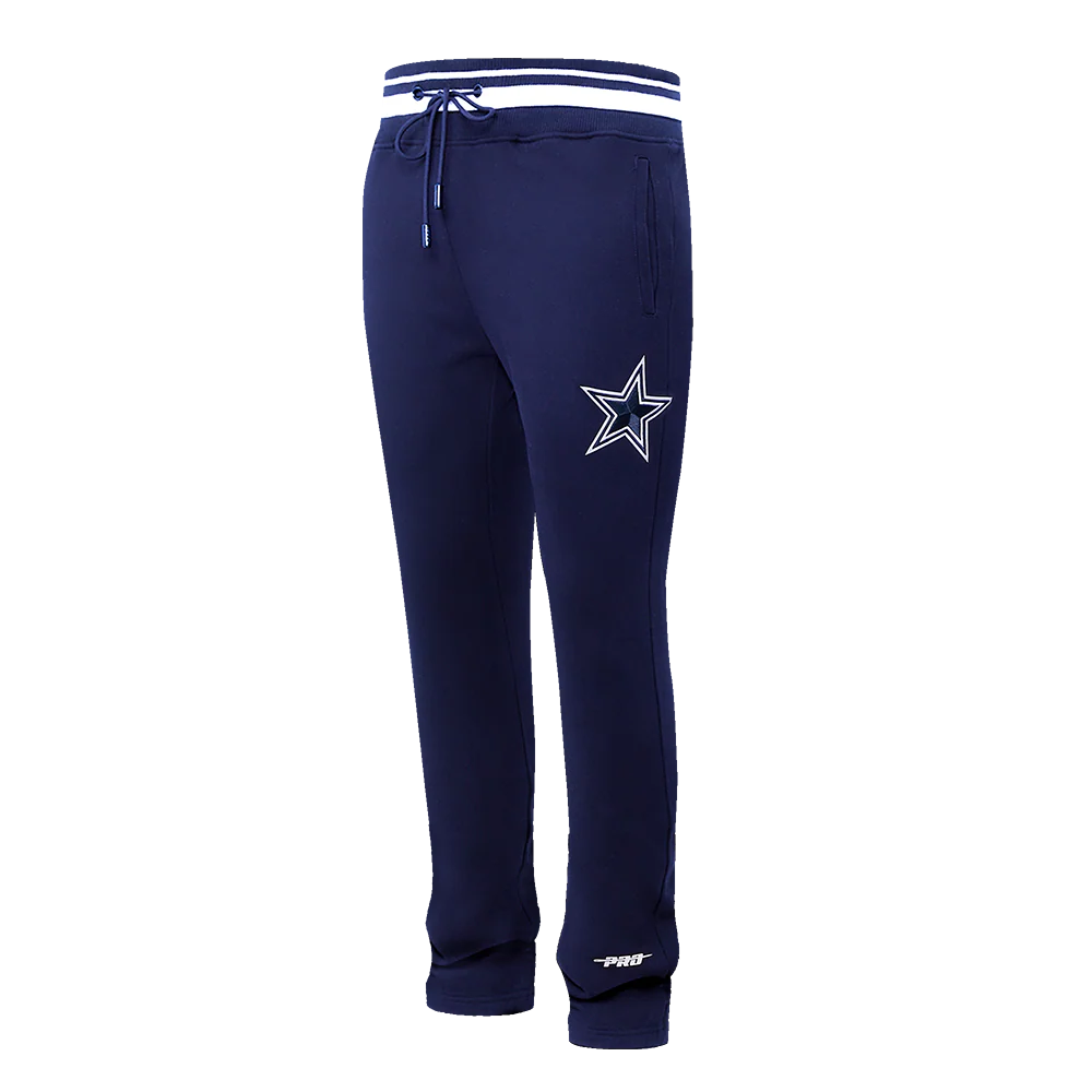 NFL DALLAS COWBOYS SCRIPT TAIL MEN'S RIB FLEECE SWEATPANT (MIDNIGHT NAVY)