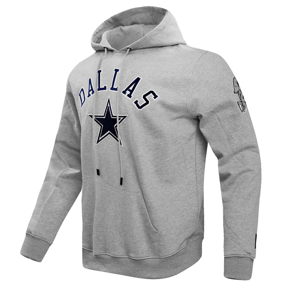 NFL DALLAS COWBOYS CLASSIC BRISTLE FLEECE PULLOVER HOODIE (HEATHER GREY) - Image 2
