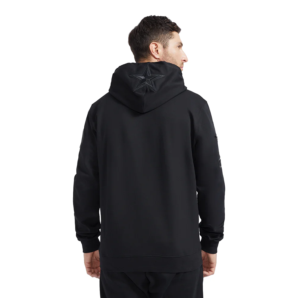 NFL DALLAS COWBOYS TRIPLE BLACK MEN'S PULLOVER HOODIE (BLACK) - Image 2