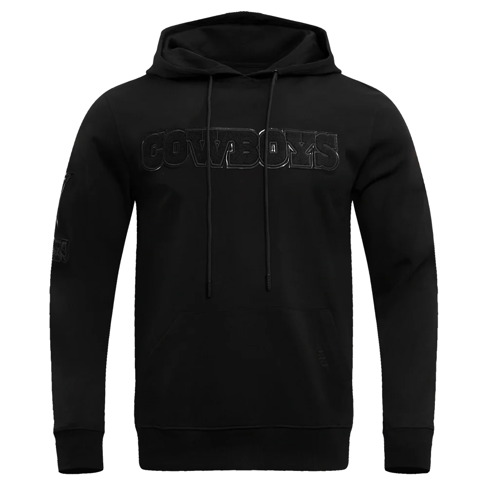 NFL DALLAS COWBOYS TRIPLE BLACK MEN'S PULLOVER HOODIE (BLACK) - Image 5