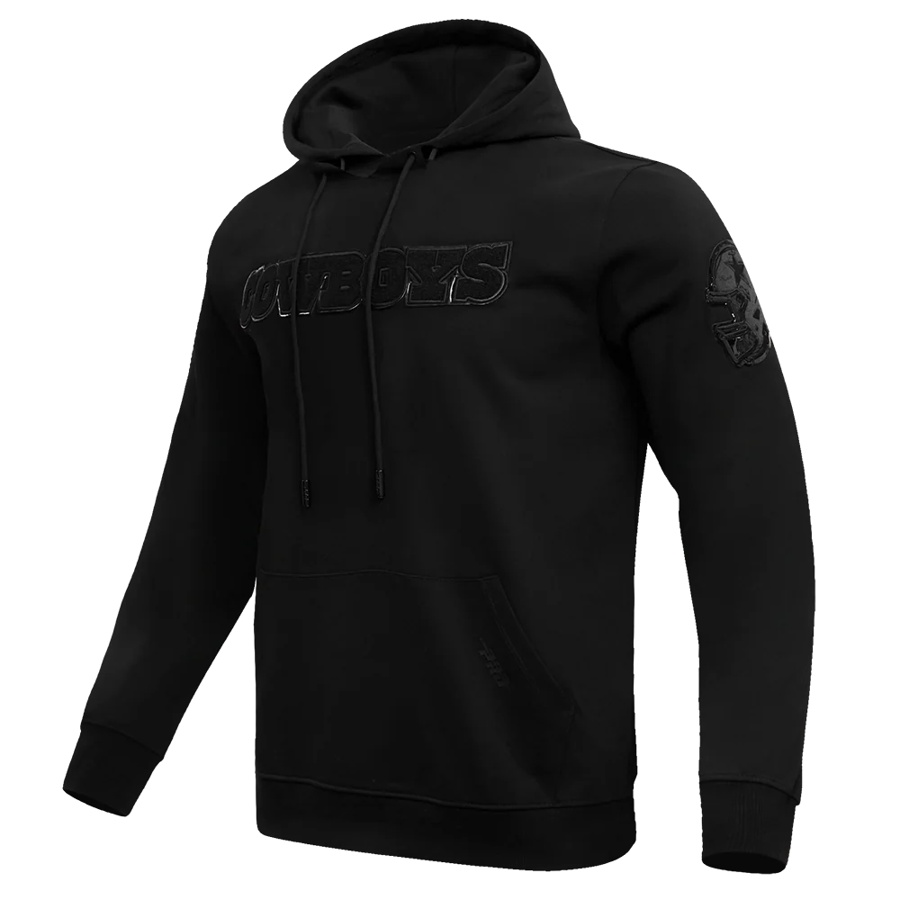 NFL DALLAS COWBOYS TRIPLE BLACK MEN'S PULLOVER HOODIE (BLACK) - Image 6