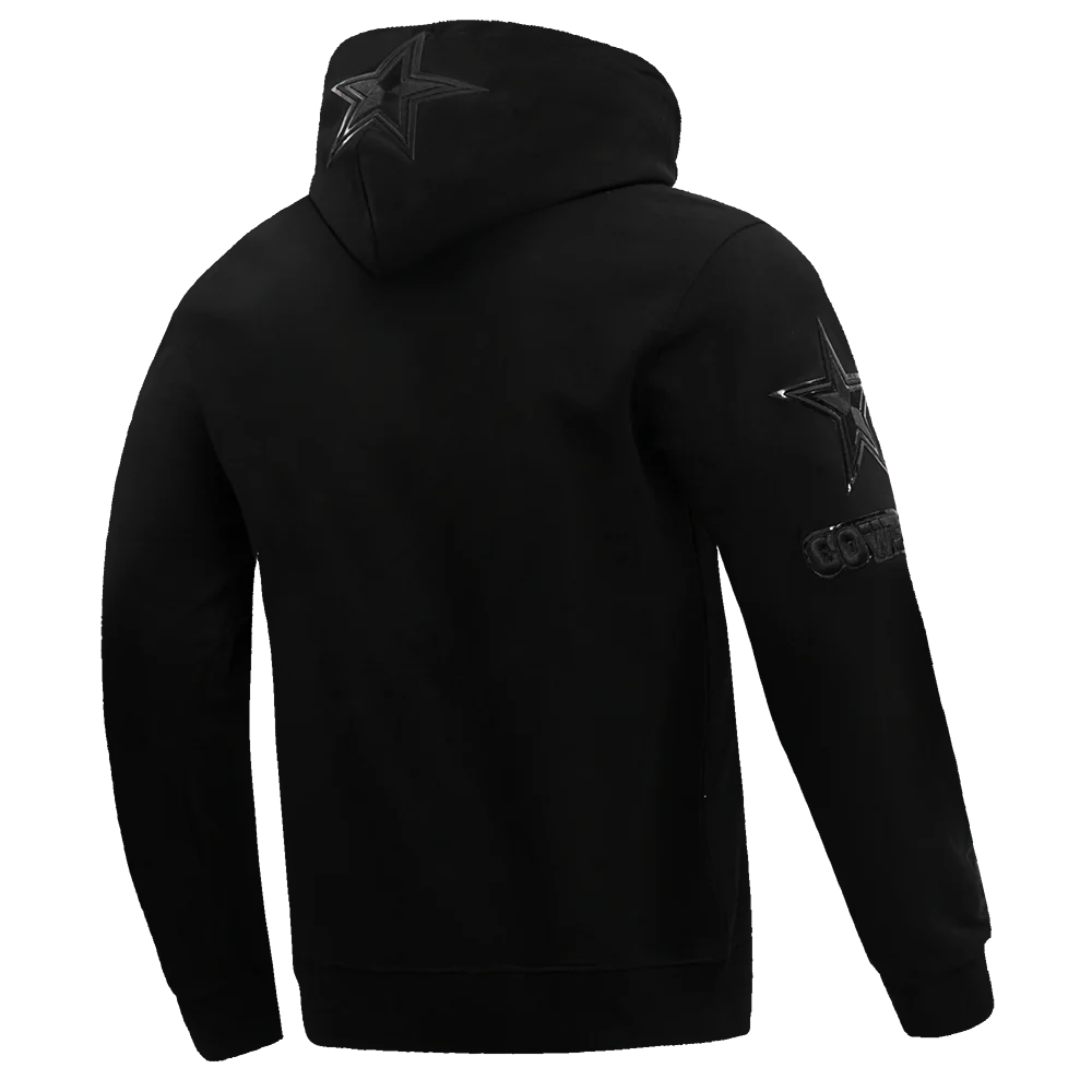 NFL DALLAS COWBOYS TRIPLE BLACK MEN'S PULLOVER HOODIE (BLACK) - Image 7