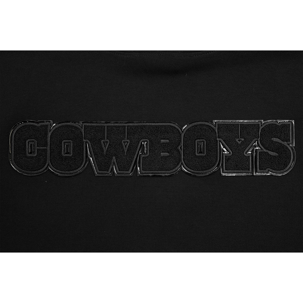 NFL DALLAS COWBOYS TRIPLE BLACK MEN'S PULLOVER HOODIE (BLACK) - Image 9