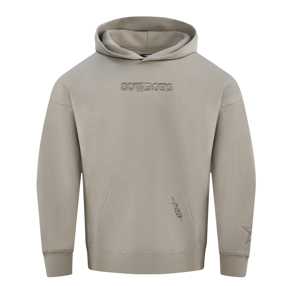 NFL DALLAS COWBOYS WINGSPAN MEN'S DROP SHOULDER FLEECE PULLOVER HOODIE (TAUPE) - Image 3