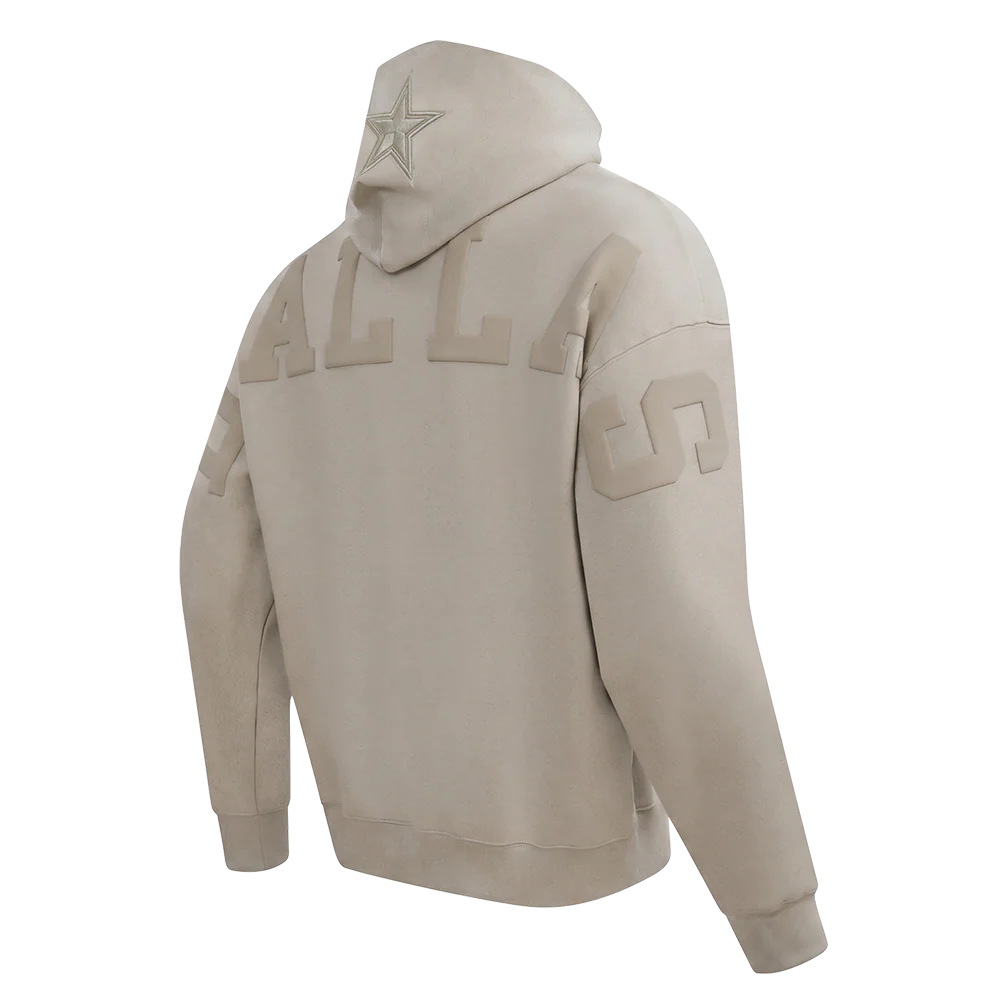 NFL DALLAS COWBOYS WINGSPAN MEN'S DROP SHOULDER FLEECE PULLOVER HOODIE (TAUPE) - Image 6