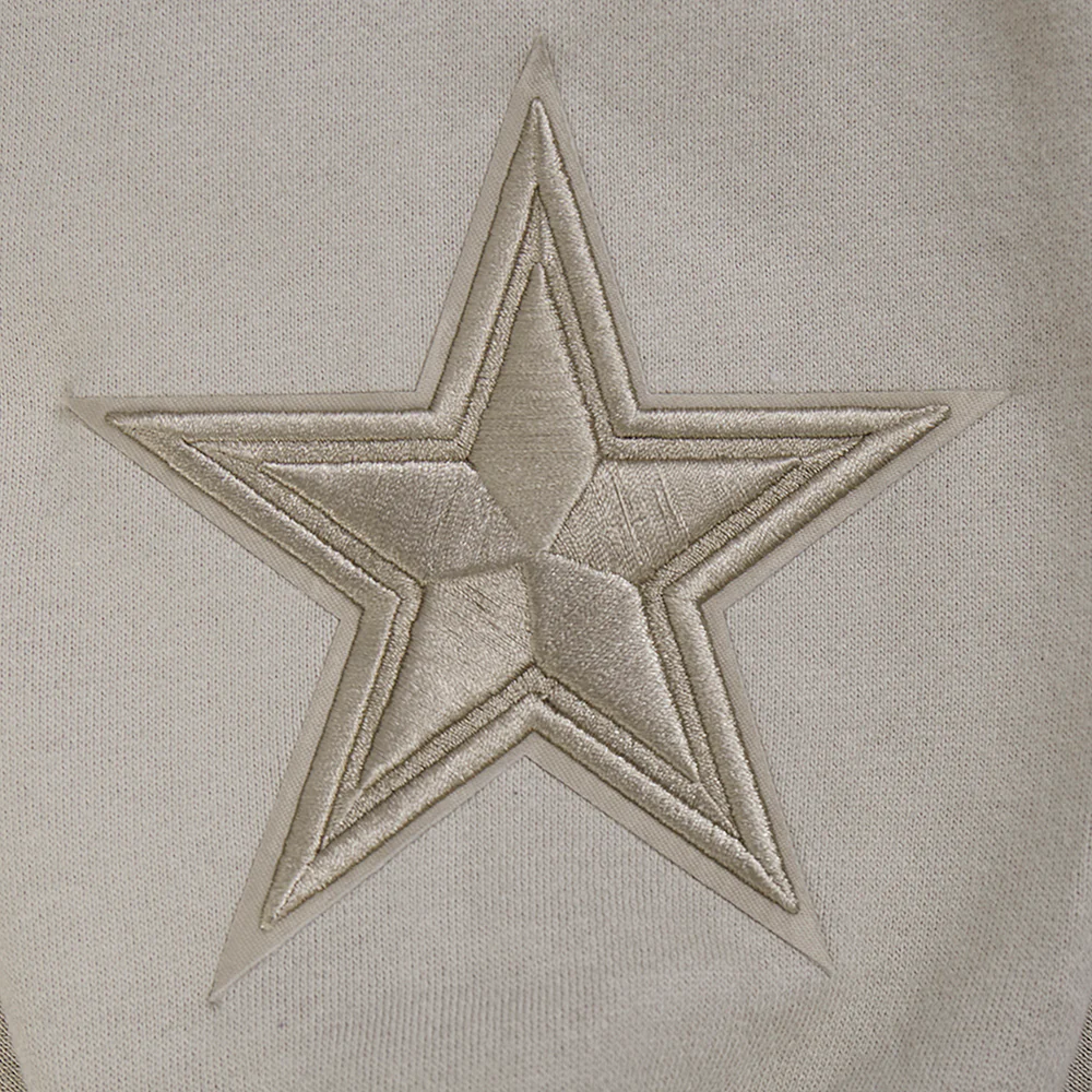 NFL DALLAS COWBOYS WINGSPAN MEN'S DROP SHOULDER FLEECE PULLOVER HOODIE (TAUPE) - Image 8