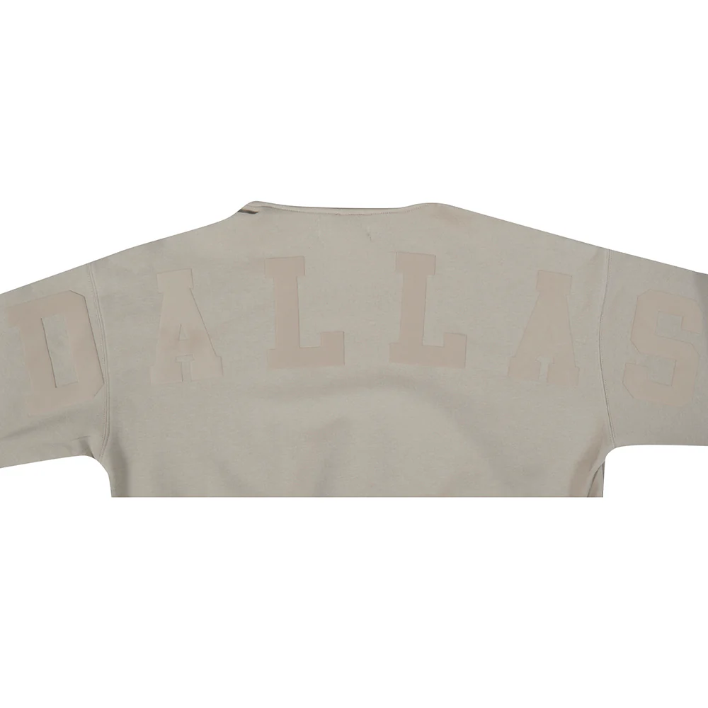NFL DALLAS COWBOYS WINGSPAN MEN'S DROP SHOULDER FLEECE PULLOVER HOODIE (TAUPE) - Image 9