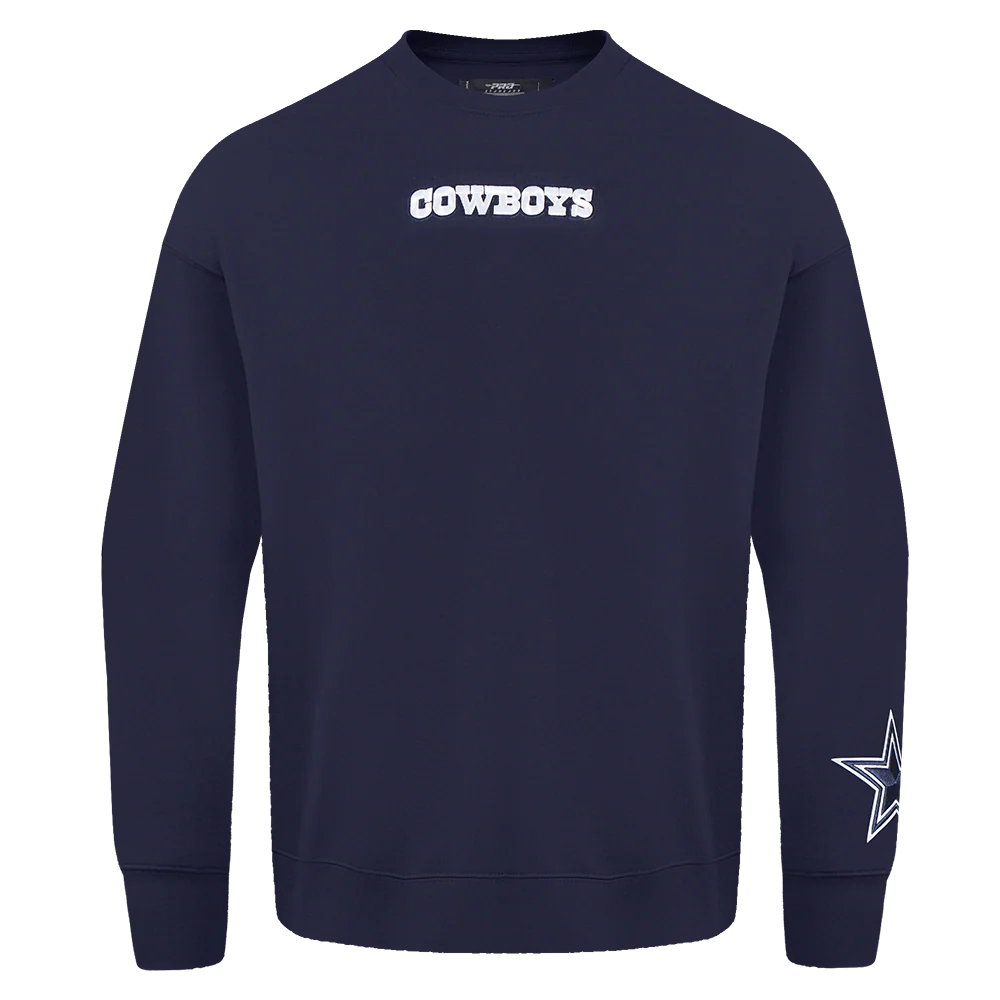 NFL DALLAS COWBOYS WINGSPAN MEN'S DROP SHOULDER FLEECE CREWNECK (MIDNIGHT NAVY) - Image 3