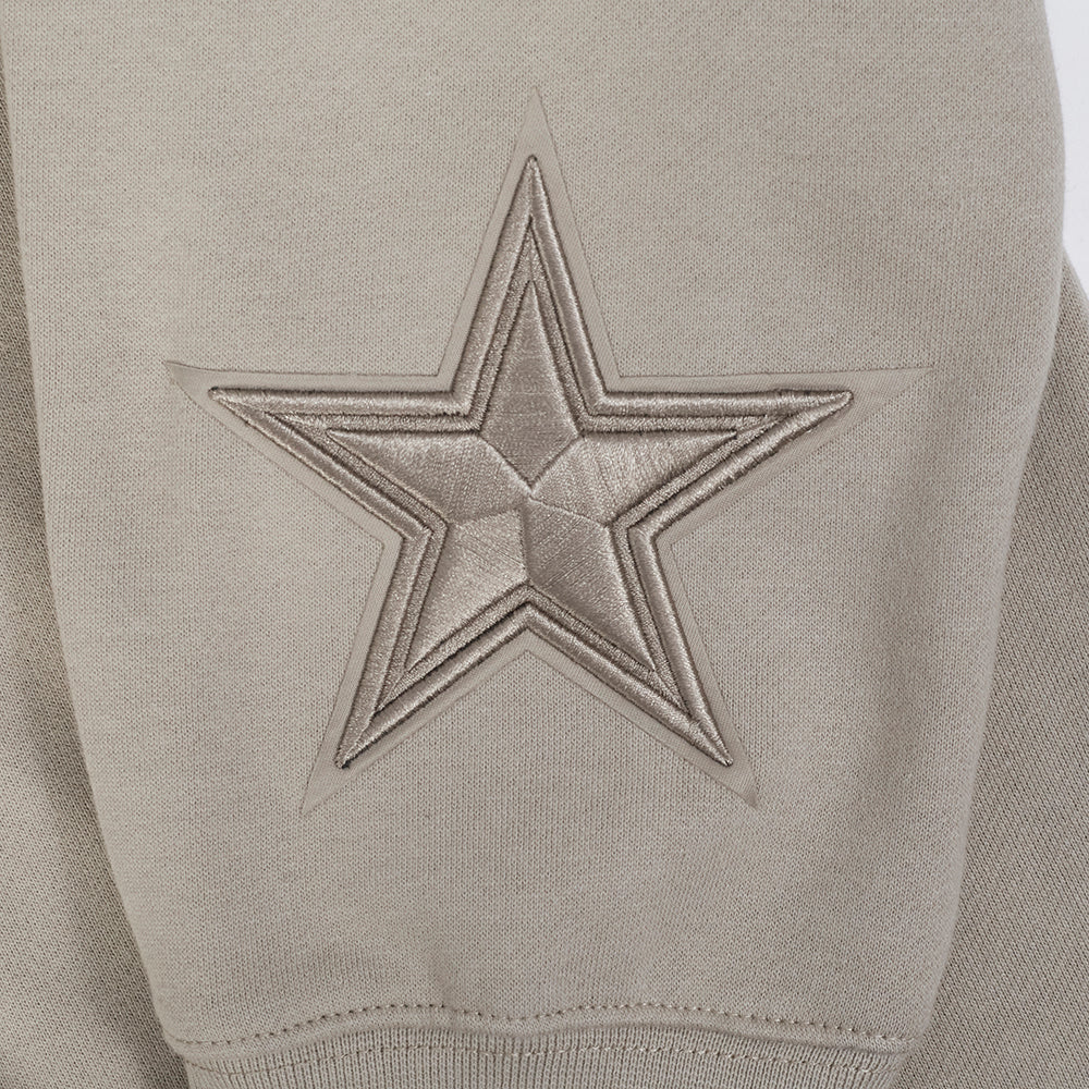NFL DALLAS COWBOYS WINGSPAN MEN'S DROP SHOULDER FLEECE CREWNECK (TAUPE) - Image 9