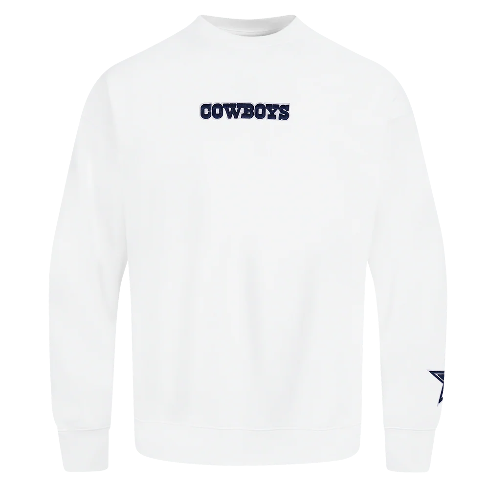 NFL DALLAS COWBOYS WINGSPAN MEN'S DROP SHOULDER CREWNECK (WHITE) - Image 3