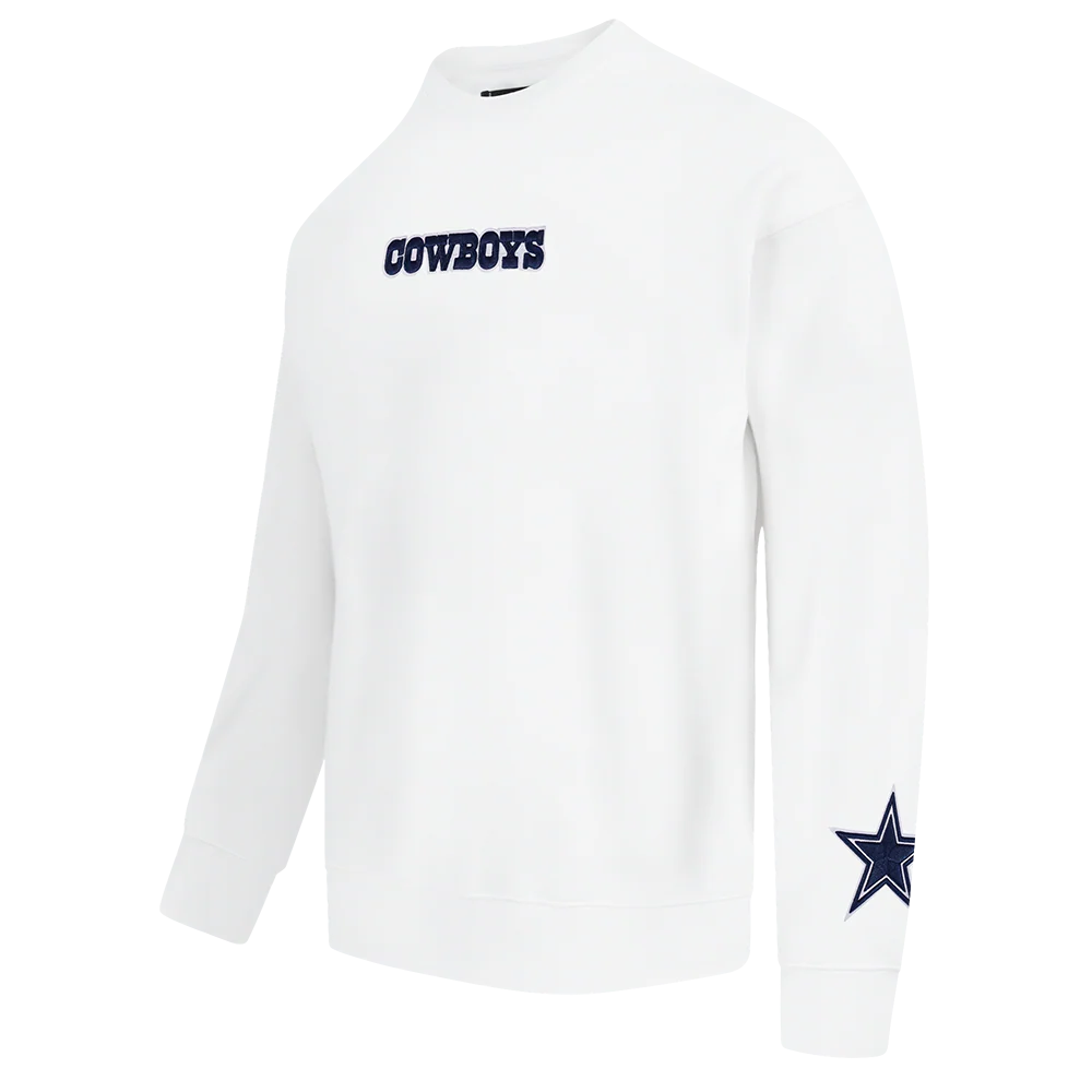 NFL DALLAS COWBOYS WINGSPAN MEN'S DROP SHOULDER CREWNECK (WHITE) - Image 4