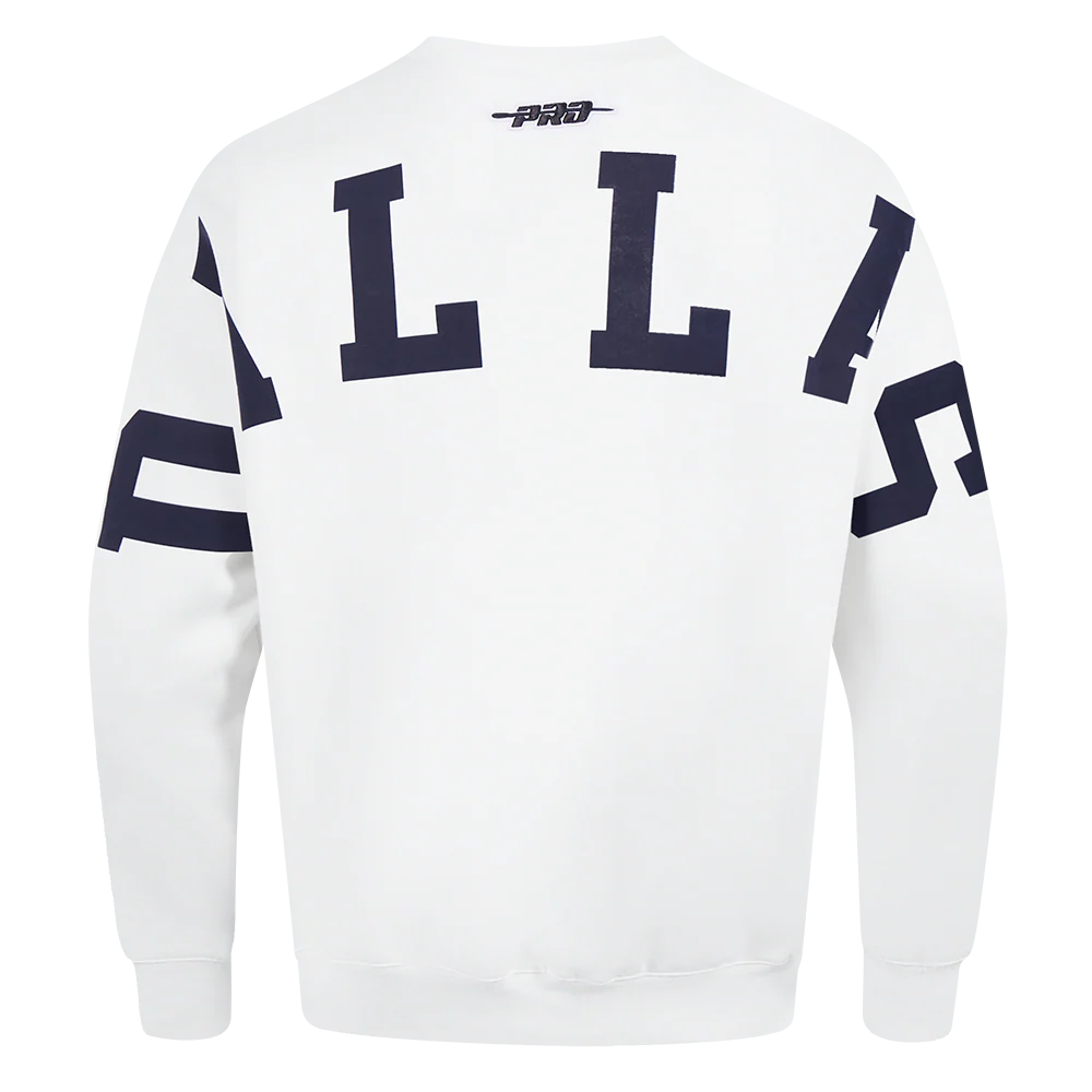 NFL DALLAS COWBOYS WINGSPAN MEN'S DROP SHOULDER CREWNECK (WHITE) - Image 5