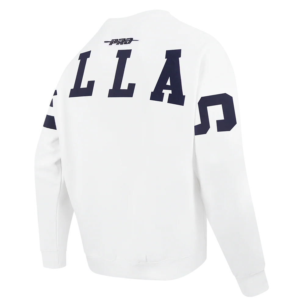 NFL DALLAS COWBOYS WINGSPAN MEN'S DROP SHOULDER CREWNECK (WHITE) - Image 6