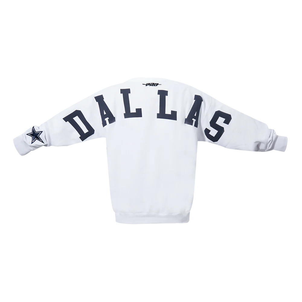 NFL DALLAS COWBOYS WINGSPAN MEN'S DROP SHOULDER CREWNECK (WHITE) - Image 7