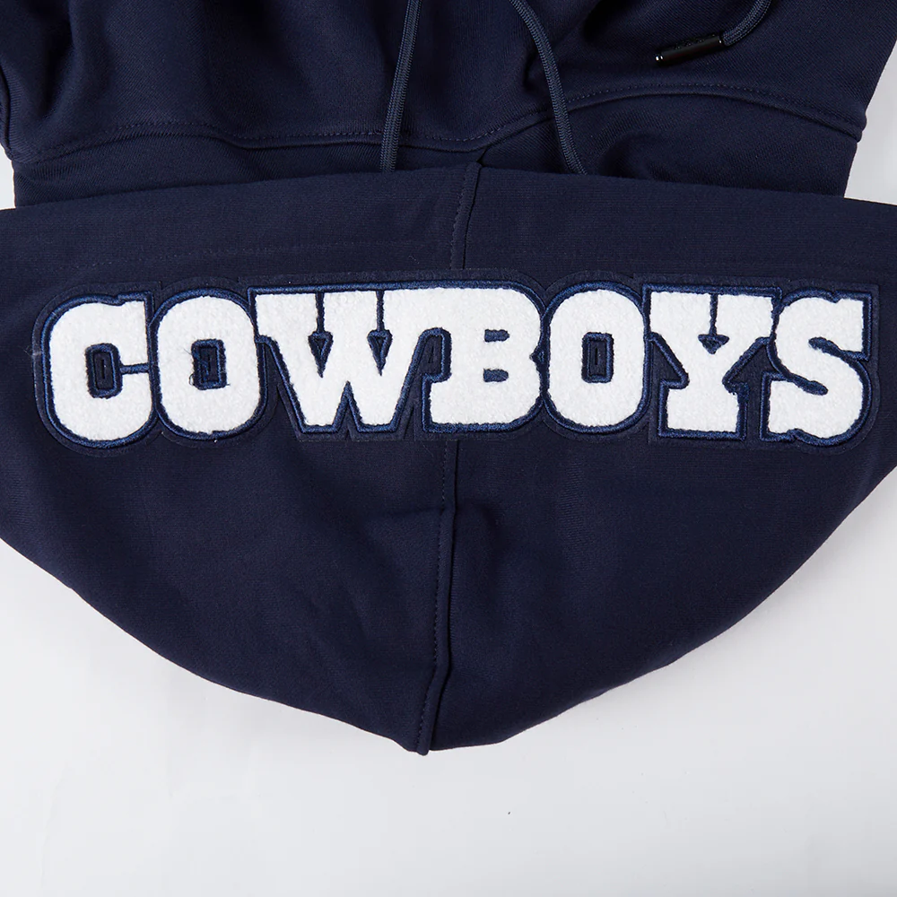 NFL DALLAS COWBOYS TEAM PENNANTS MEN'S RIB FLEECE PULLOVER HOODIE (MIDNIGHT NAVY) - Image 5