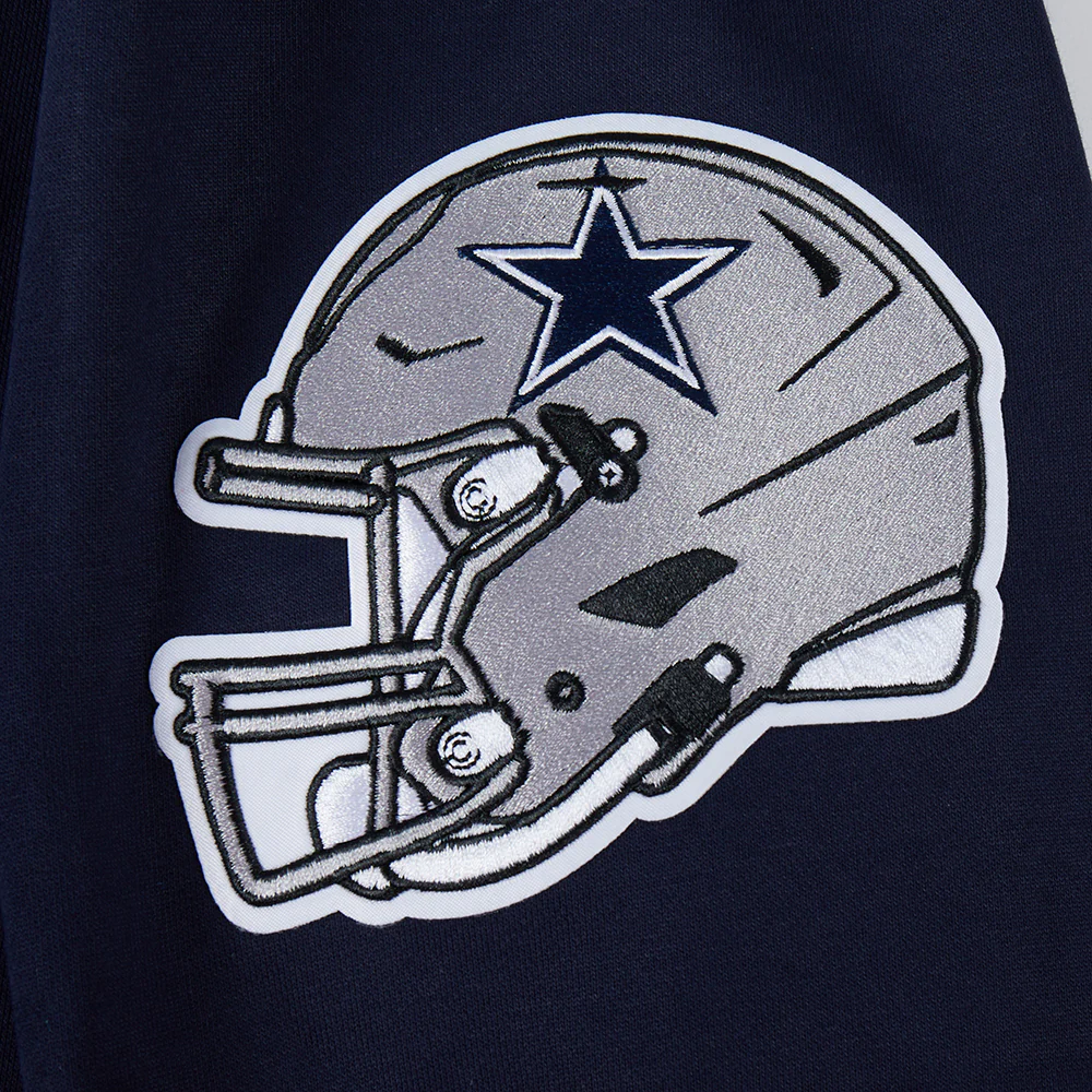 NFL DALLAS COWBOYS TEAM PENNANTS MEN'S RIB FLEECE PULLOVER HOODIE (MIDNIGHT NAVY) - Image 8