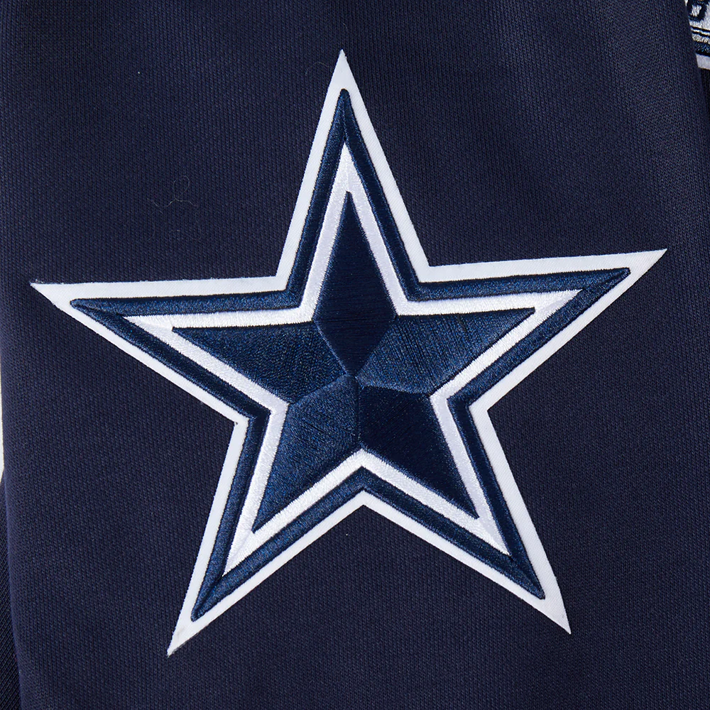 NFL DALLAS COWBOYS TEAM PENNANTS MEN'S RIB FLEECE PULLOVER HOODIE (MIDNIGHT NAVY) - Image 9