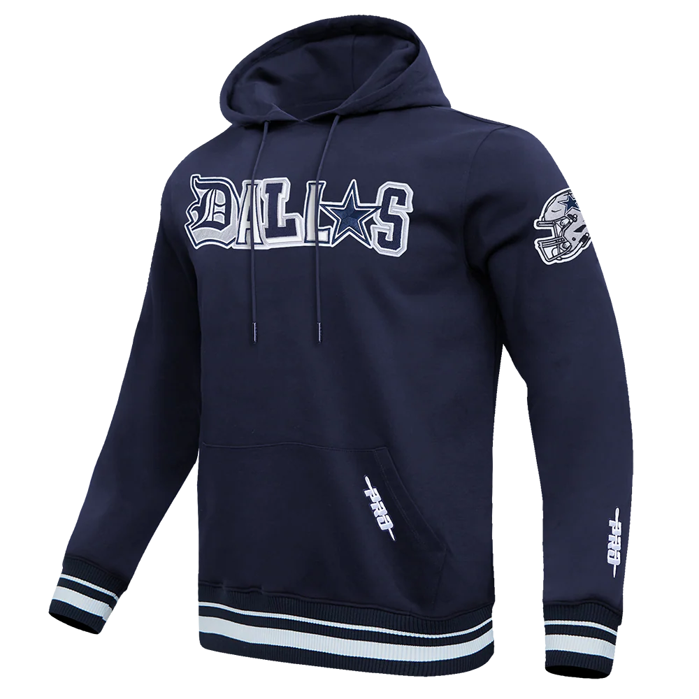 NFL DALLAS COWBOYS CITY RANSOM MEN'S RIB FLEECE PULLOVER HOODIE (MIDNIGHT NAVY) - Image 2